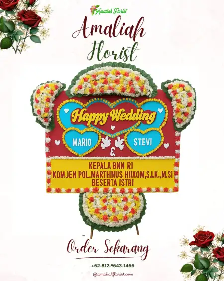 Papan Bunga Pernikahan Tergambang